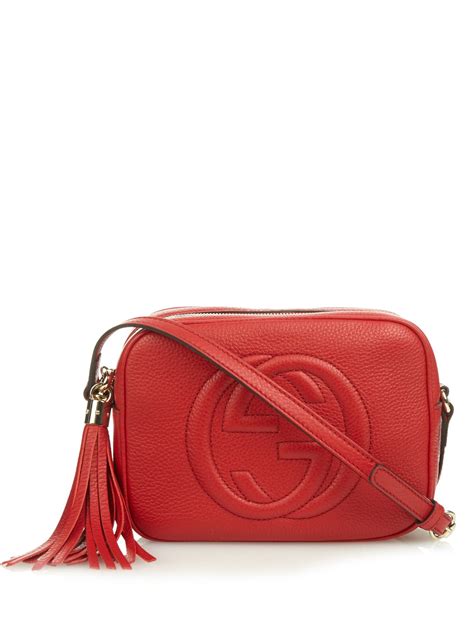 gucci red grained leather cross body bag|crossbody gucci bags women's.